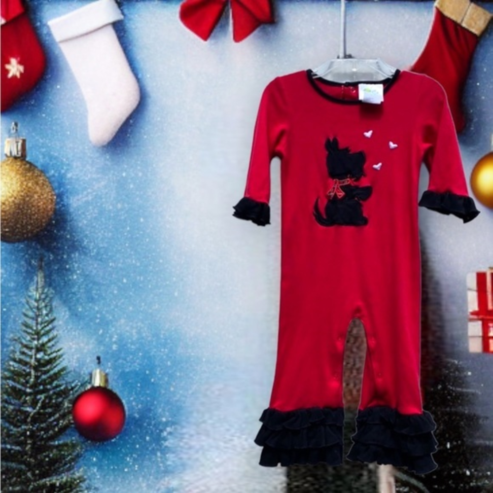 Scottie Dog‎ Icing romper red /black Cracker Barrel